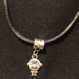 Silver tone Monkey necklace. 2/$10
